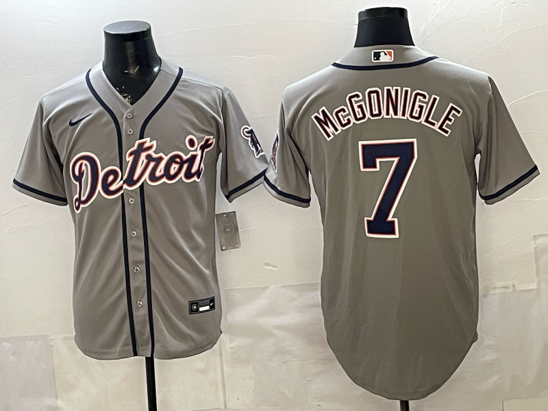 Men Detroit Tigers #7 McGonigle grey Nike 2026 MLB Jersey 0410005->detroit tigers->MLB Jersey